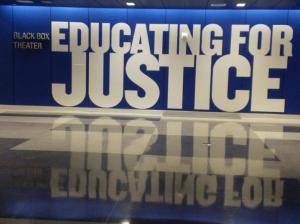 John Jay College of Criminal Justice Black Box Theatre signage. Image by Martha Wade Steketee.