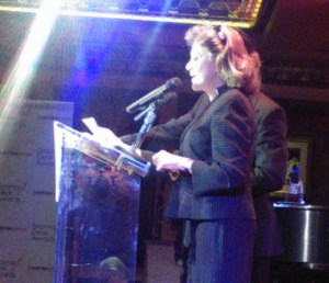 29 April 2013. Linda Lavin announces some of the nominees to the awaiting press and other interested parties. Image by Martha Wade Steketee