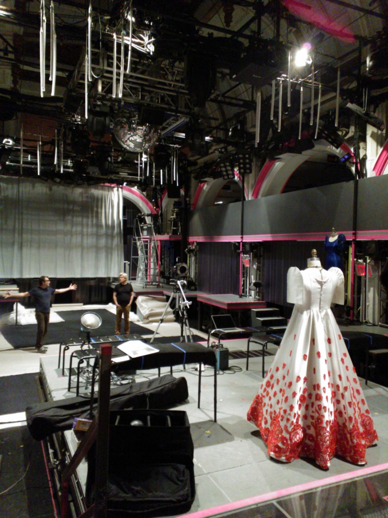 (L-R) Plamen Petkov, Fitz Patton, blood dress. Image by Martha Wade Steketee.