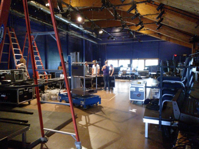 The Dina Merrill Theater being readied for the cabaret performances that will round out the summer of 2013 at the O'Neill.