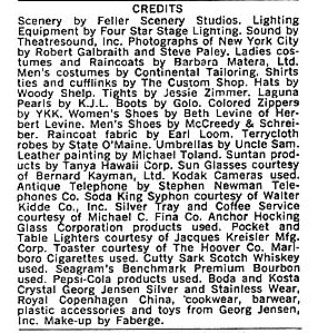 Text from page 10 of original Company production Playbill documenting 