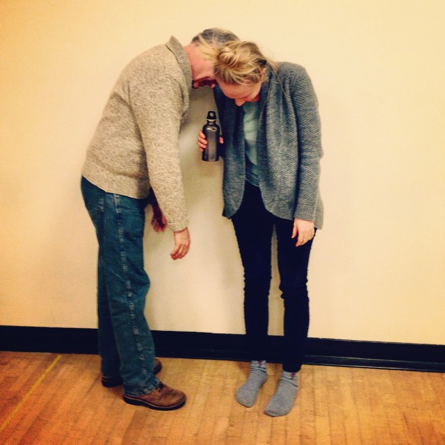 Reed Birney & Halley Feiffer in rehearsal. Photo by Betty Gilpin.