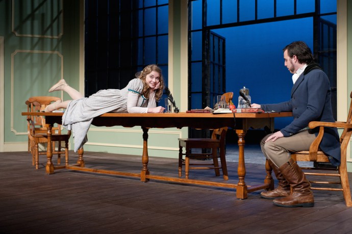 (L-R) Thomasina and Septimus in Washington College production of Arcadia. Image by Paul Gilespie.