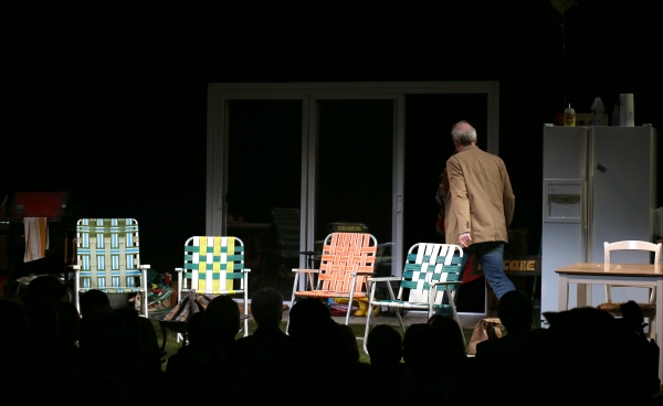 Tracy Letts after final curtain call, opening night Realistic Joneses, at the Lyceum Theatre, April 6, 2014. Photo by Walter McBride. 
