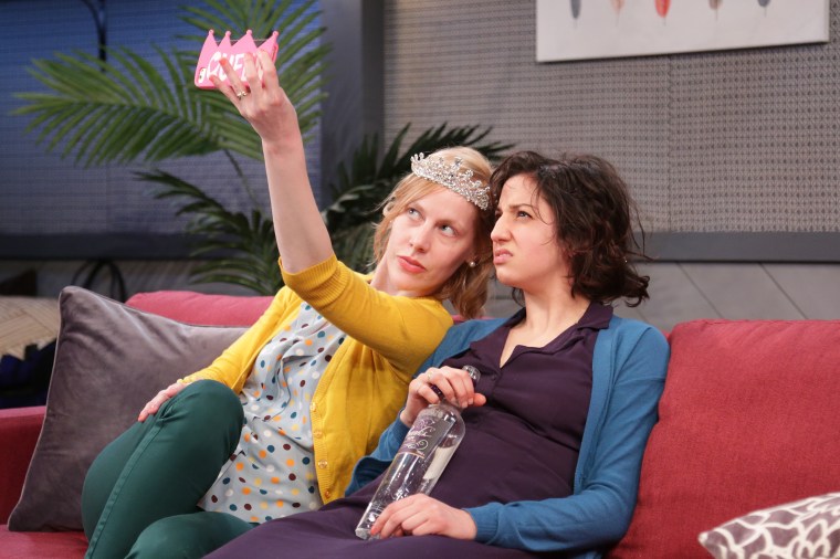 Abby Rosebrock &amp; Layla Khosh in DIDO OF IDAHO at Ensemble Studio Theatre, Photo by Gerry Goodstein